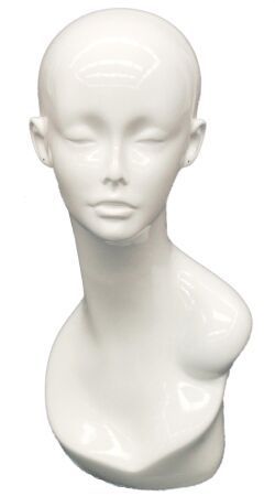 Sleek Mannequinn Head White Gloss