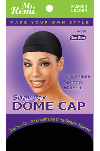 Ms Remi Spandex Dome Cap _ One Size fits all_Black