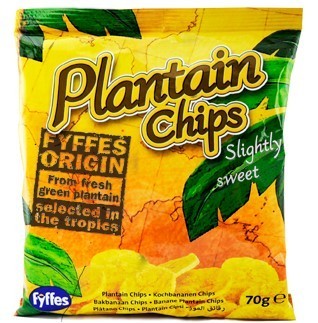 Fyffes Origin Plantain Chips Slightly Sweet 70g